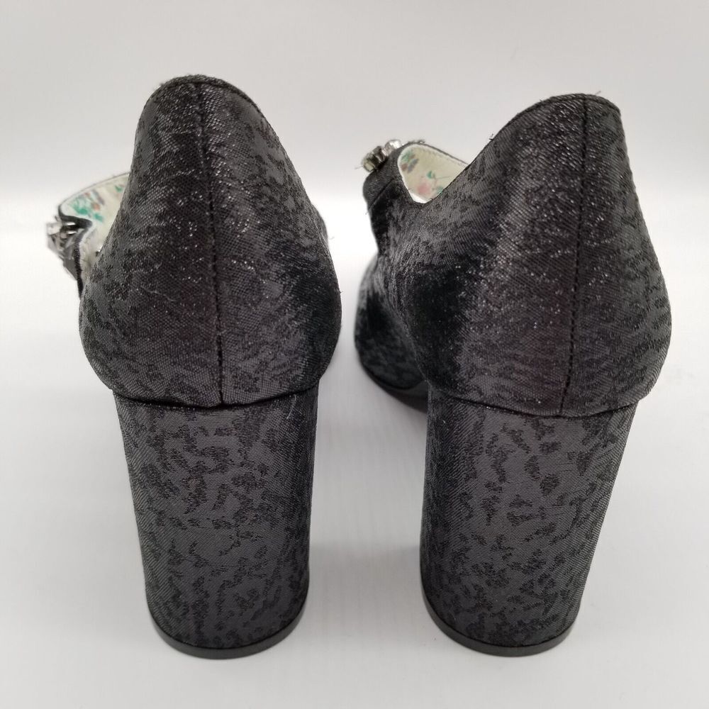 1901 Women Thomson Mary Jane Heels Size‎ 9 Shimmery Black Embellished - Picture 4 of 6